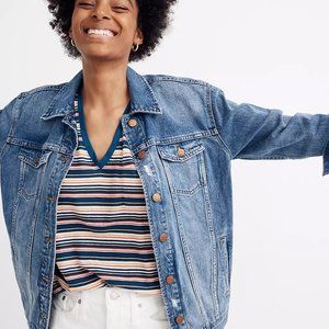 Madewell Distressed Oversized Denim Jacket